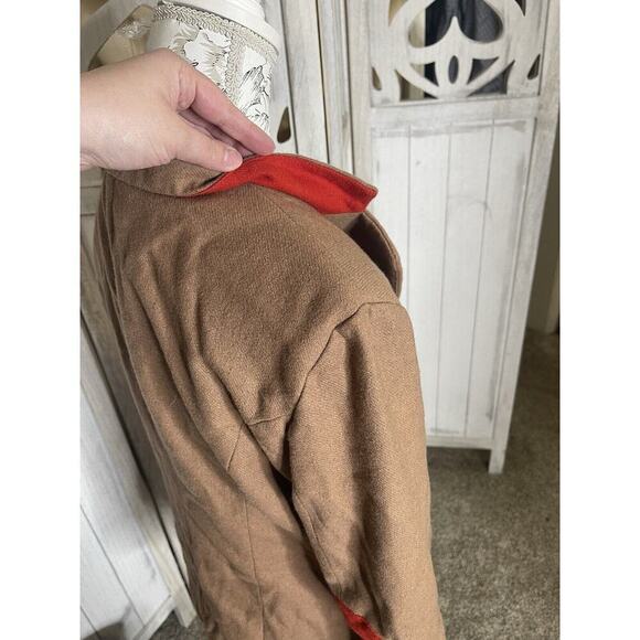 41 Hawthorn Blazer Women’s Medium Knit Brown Academia Preppy Red Elbow Patch - Picture 3 of 10